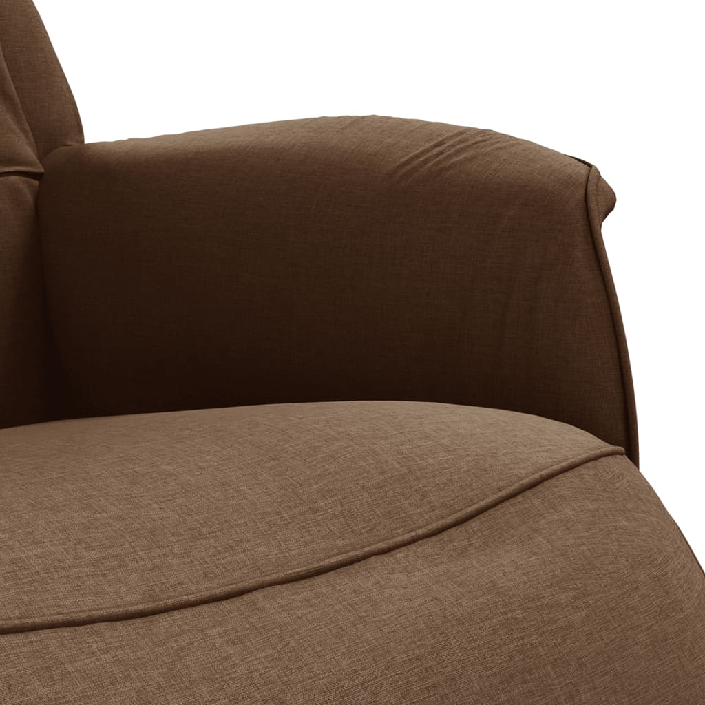 Fauteuil verstelbaar met voetensteun stof bruin