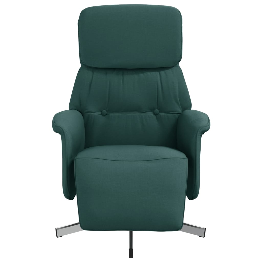 Fauteuil verstelbaar met voetensteun stof donkergroen