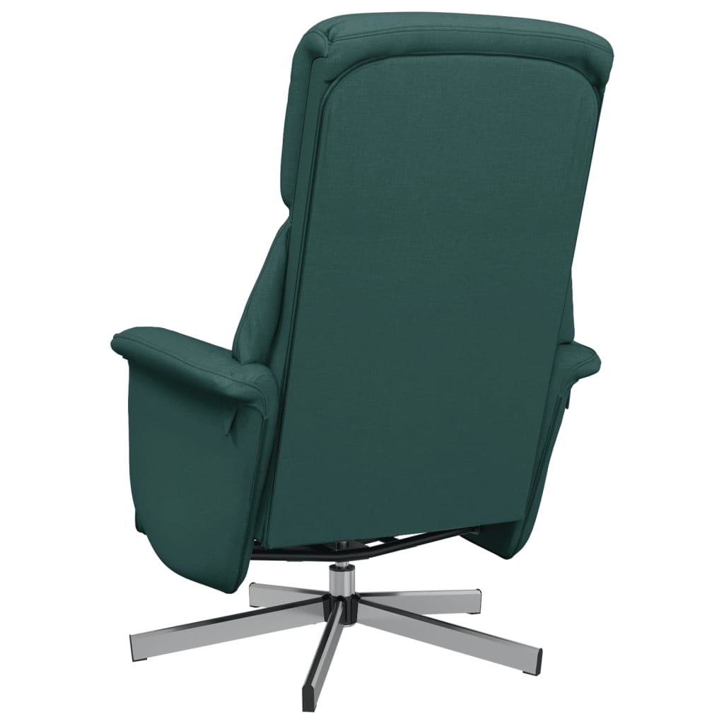 Fauteuil verstelbaar met voetensteun stof donkergroen