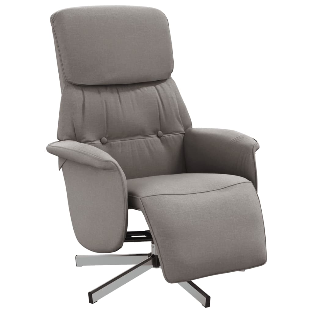 Fauteuil verstelbaar met voetensteun stof taupe