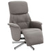 Fauteuil verstelbaar met voetensteun stof taupe