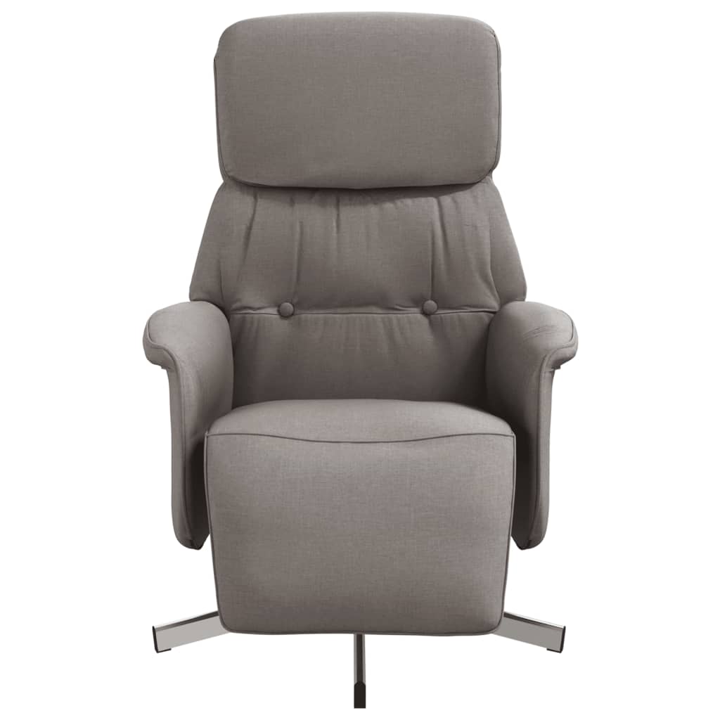 Fauteuil verstelbaar met voetensteun stof taupe