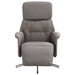 Fauteuil verstelbaar met voetensteun stof taupe