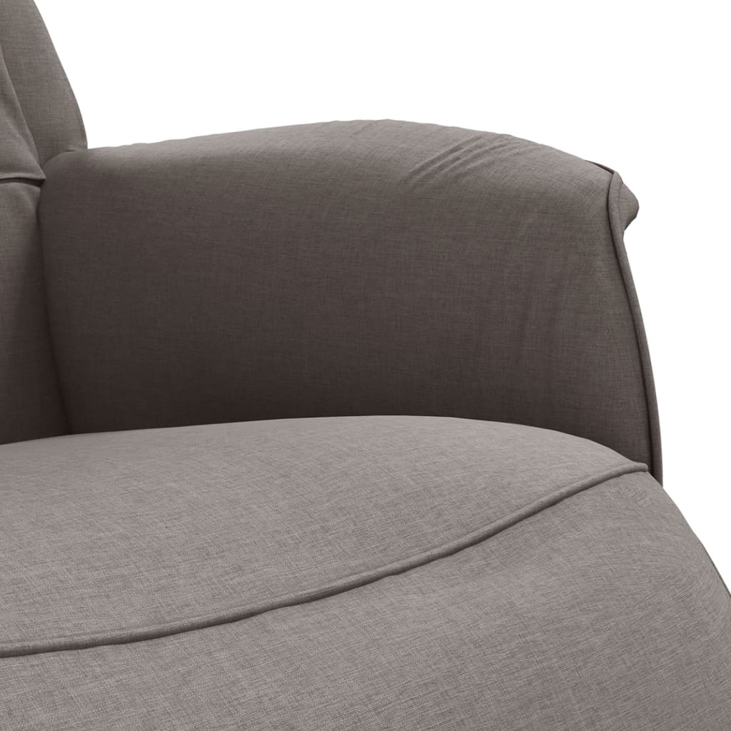 Fauteuil verstelbaar met voetensteun stof taupe