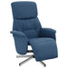 Fauteuil verstelbaar met voetensteun stof blauw