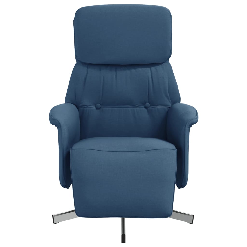 Fauteuil verstelbaar met voetensteun stof blauw