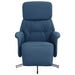 Fauteuil verstelbaar met voetensteun stof blauw