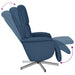 Fauteuil verstelbaar met voetensteun stof blauw
