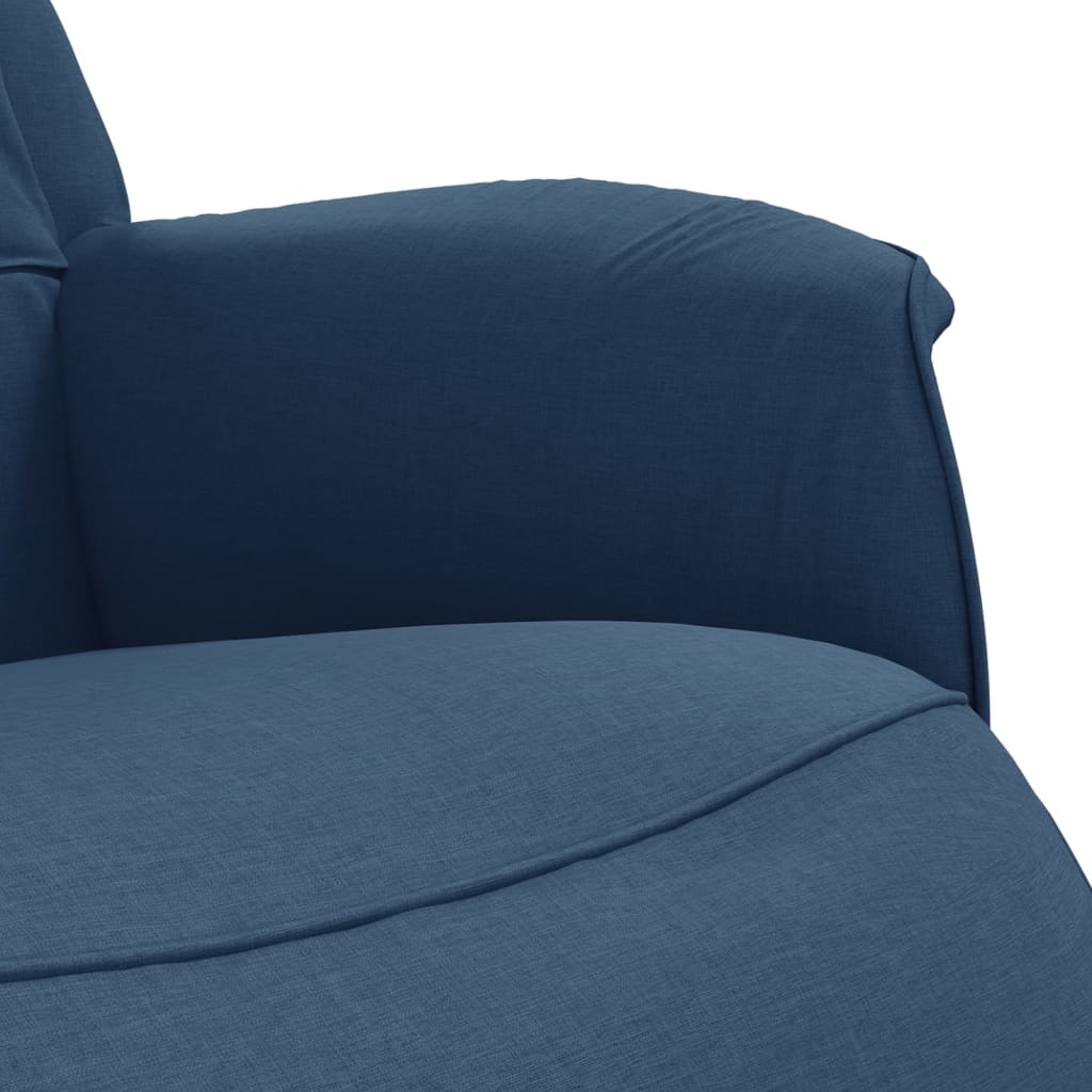 Fauteuil verstelbaar met voetensteun stof blauw