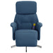 Massagestoel verstelbaar met voetensteun stof blauw