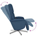 Massagestoel verstelbaar met voetensteun stof blauw