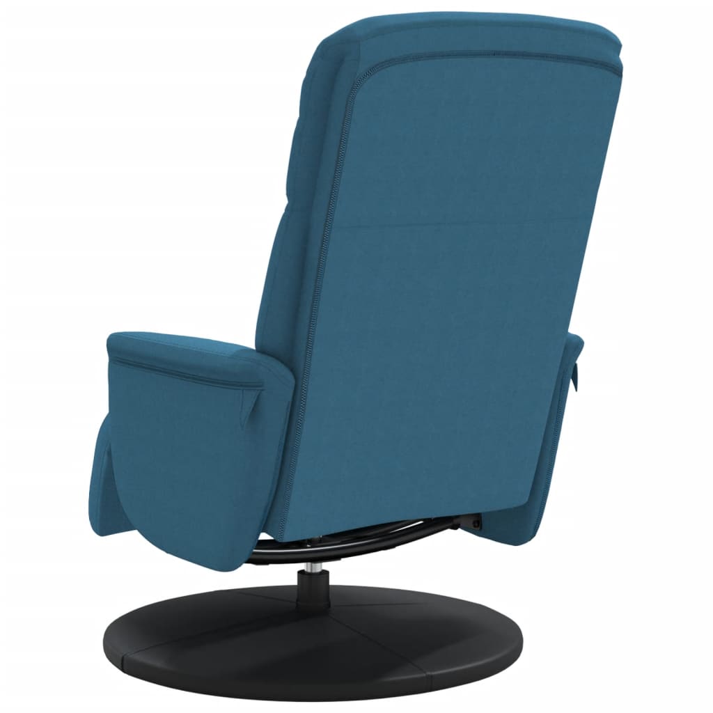 Fauteuil met voetensteun verstelbaar fluweel blauw