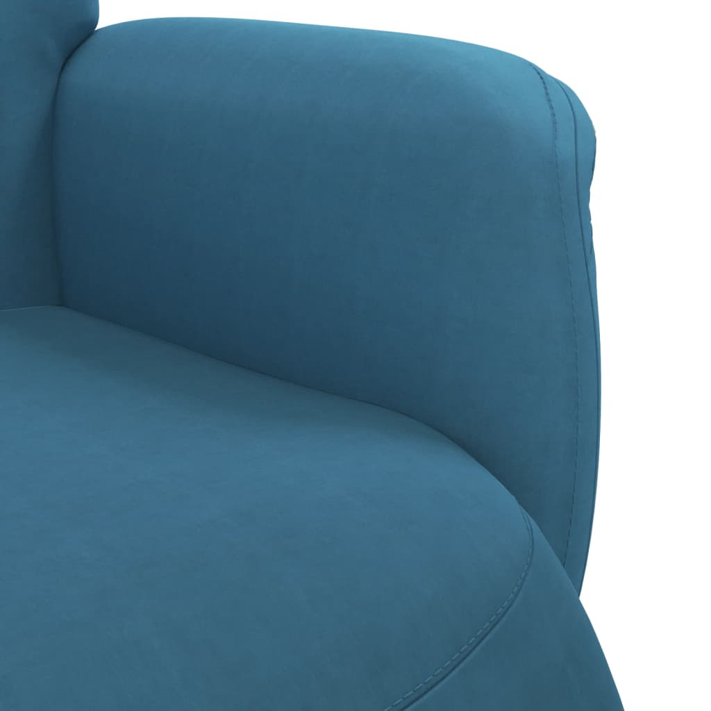 Fauteuil met voetensteun verstelbaar fluweel blauw