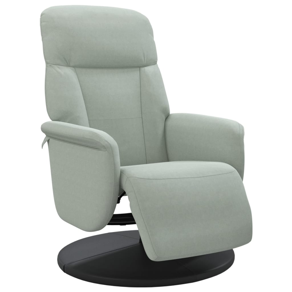 Fauteuil met voetensteun verstelbaar fluweel lichtgrijs