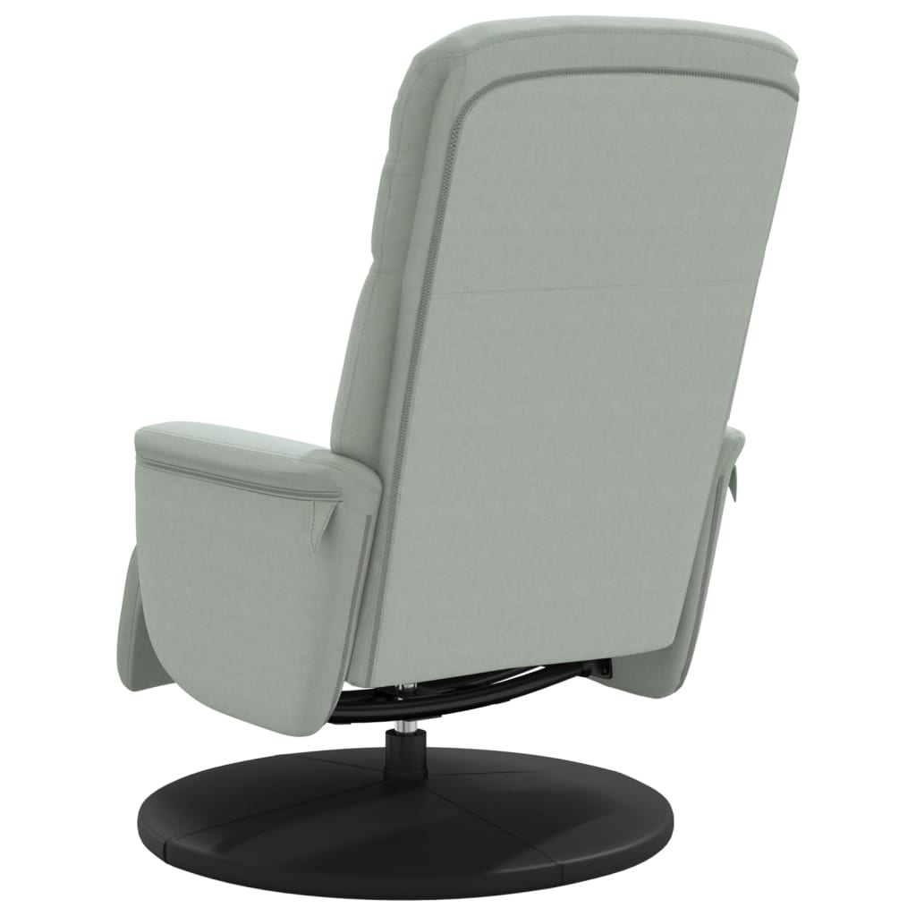 Fauteuil met voetensteun verstelbaar fluweel lichtgrijs