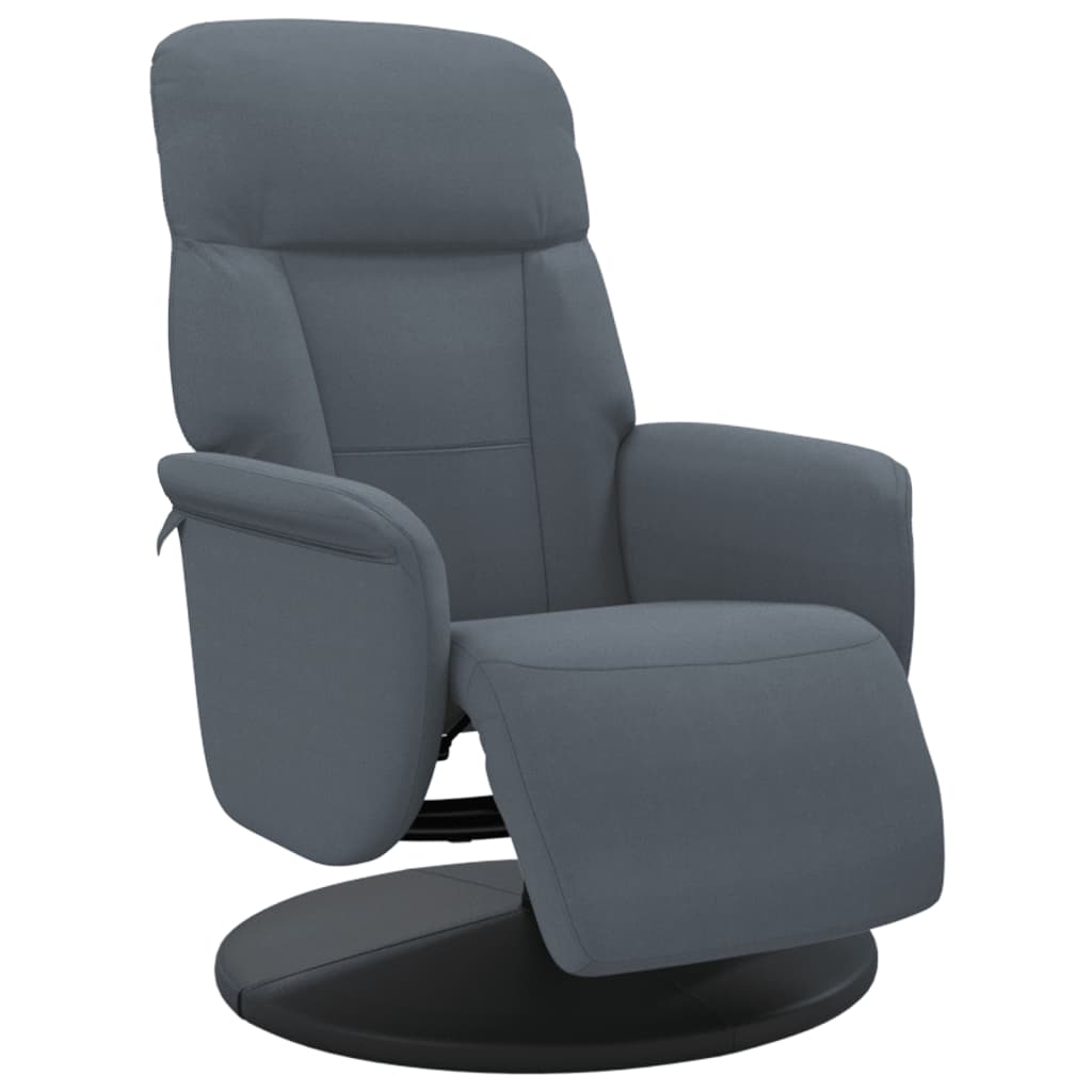 Fauteuil met voetensteun verstelbaar fluweel donkergrijs