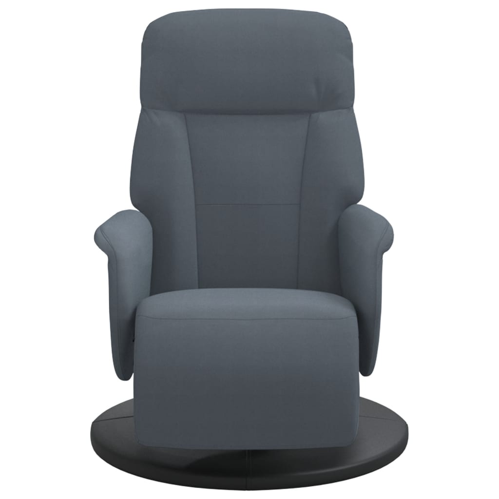 Fauteuil met voetensteun verstelbaar fluweel donkergrijs