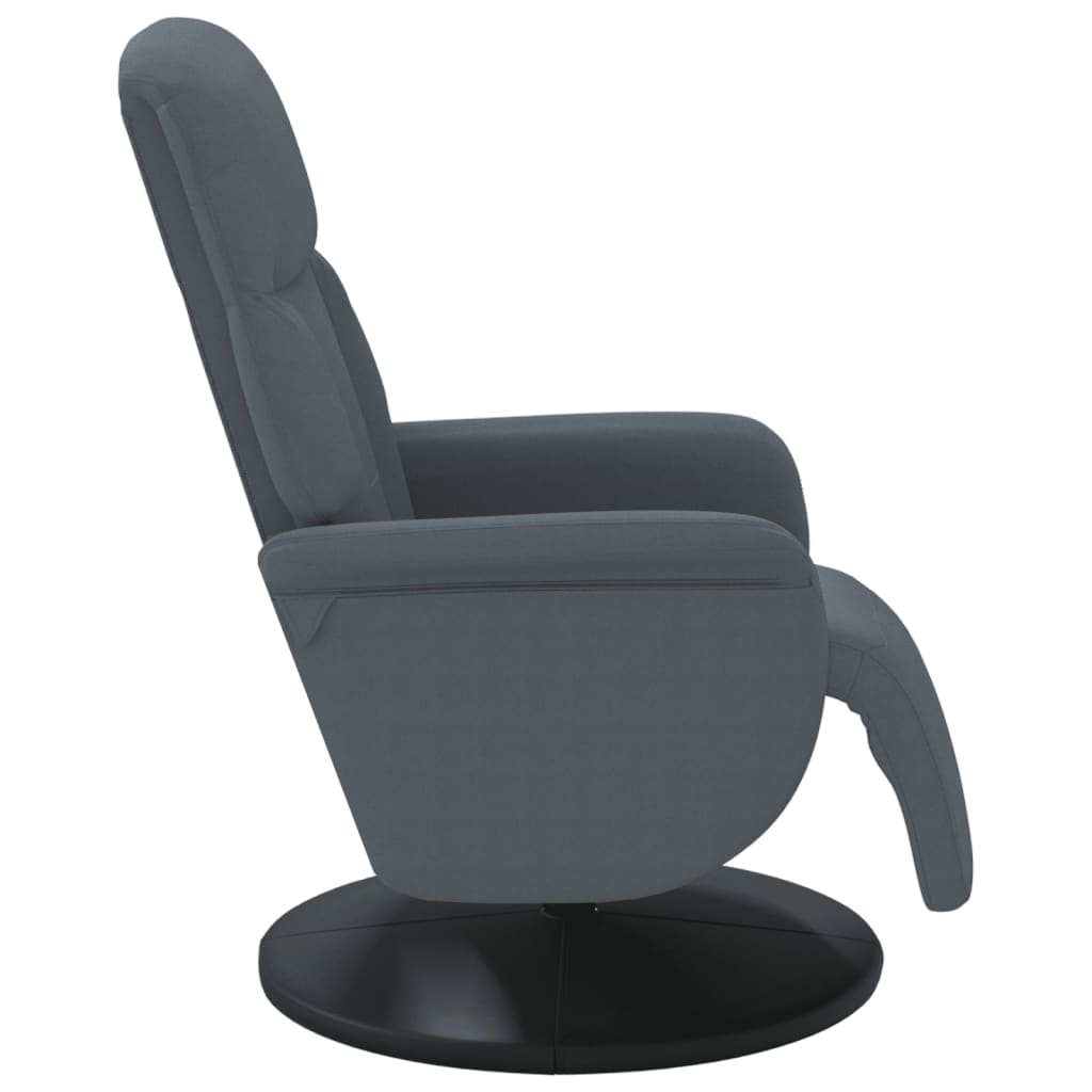 Fauteuil met voetensteun verstelbaar fluweel donkergrijs