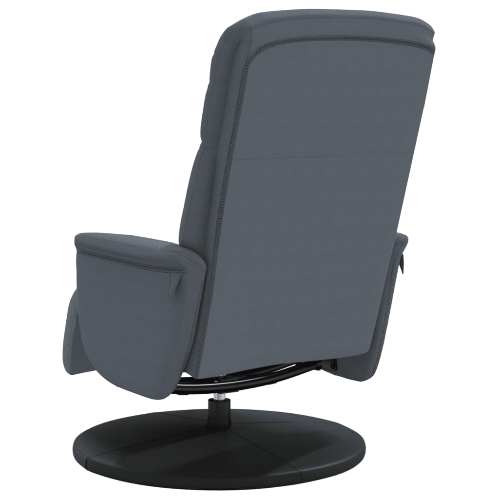 Fauteuil met voetensteun verstelbaar fluweel donkergrijs