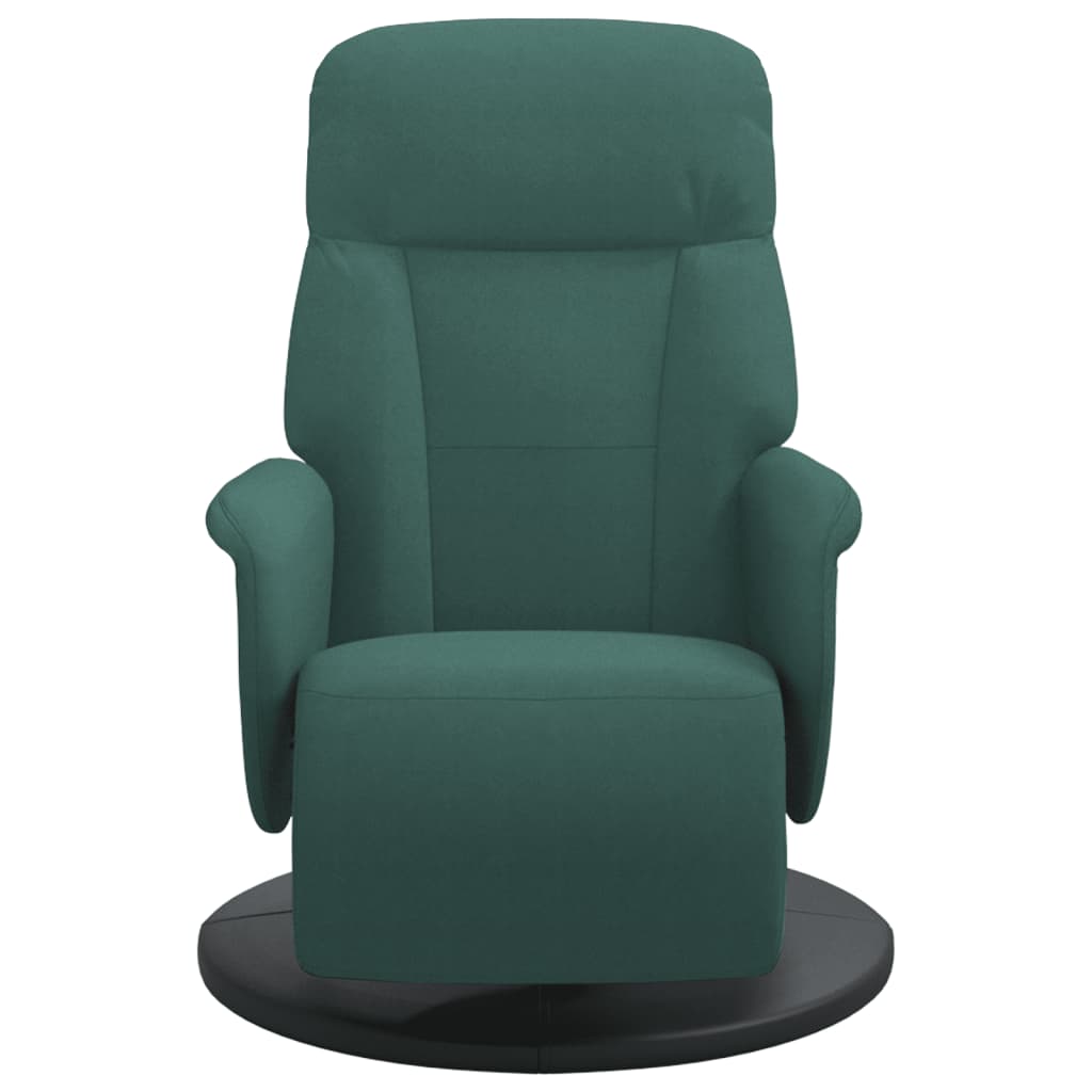 Verstelbare fauteuil met voetensteun fluweel donkergroen
