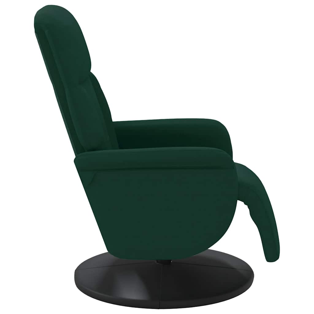 Verstelbare fauteuil met voetensteun fluweel donkergroen
