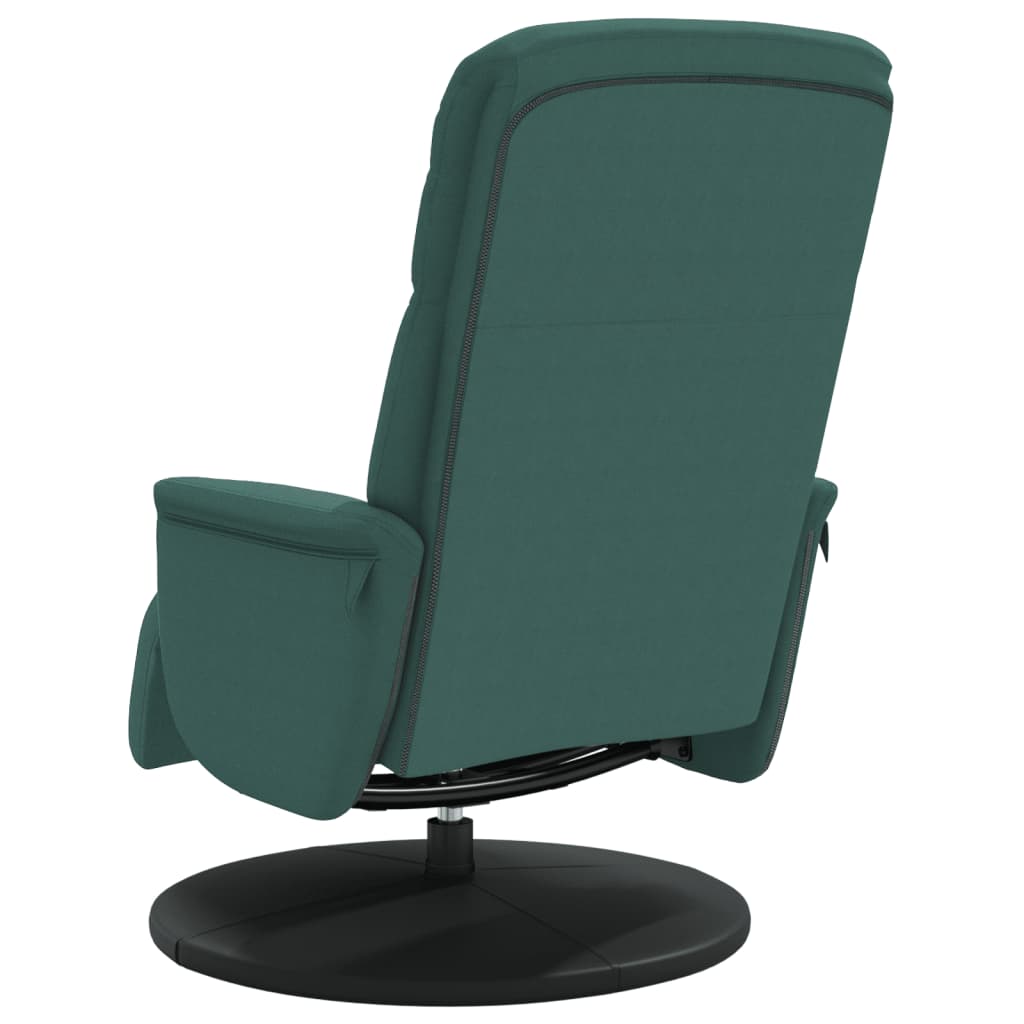 Verstelbare fauteuil met voetensteun fluweel donkergroen