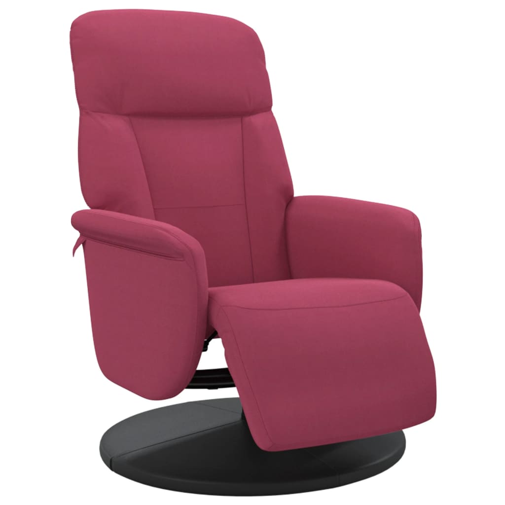 Fauteuil verstelbaar met voetensteun fluweel wijnrood