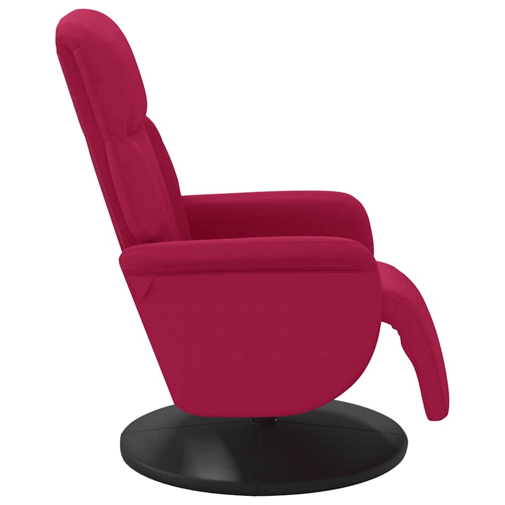 Fauteuil verstelbaar met voetensteun fluweel wijnrood