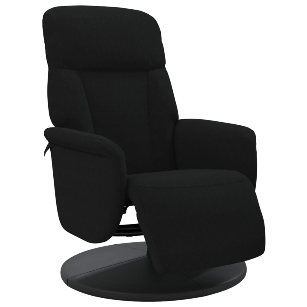 Fauteuil met voetensteun verstelbaar fluweel zwart