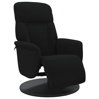 Fauteuil met voetensteun verstelbaar fluweel zwart