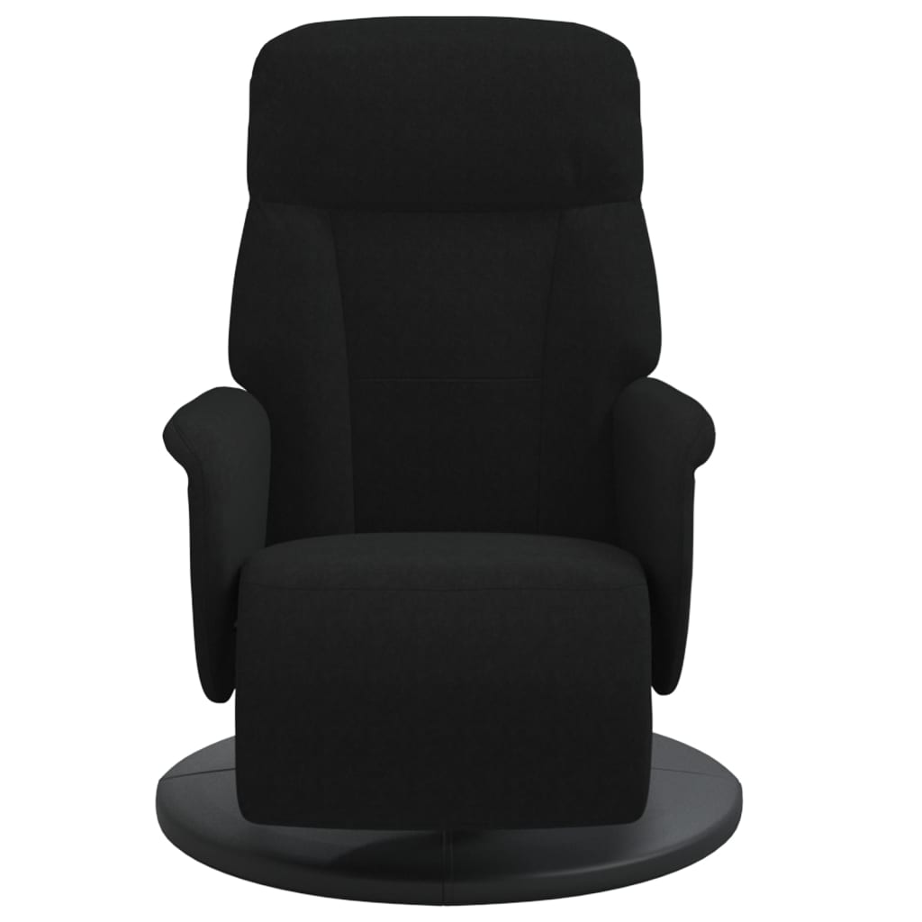 Fauteuil met voetensteun verstelbaar fluweel zwart