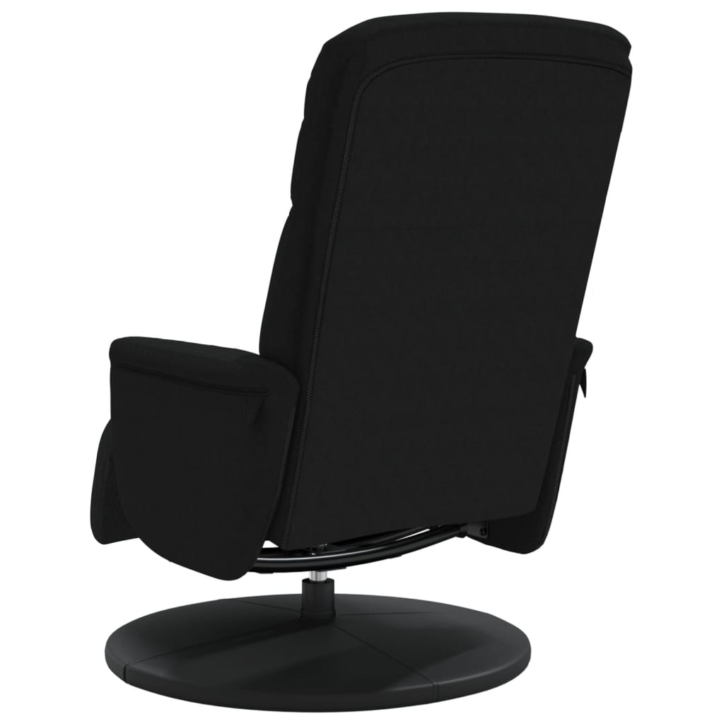 Fauteuil met voetensteun verstelbaar fluweel zwart