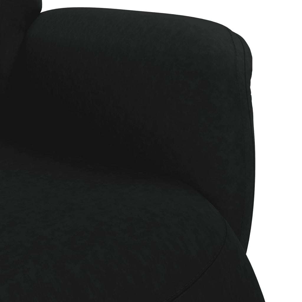 Fauteuil met voetensteun verstelbaar fluweel zwart