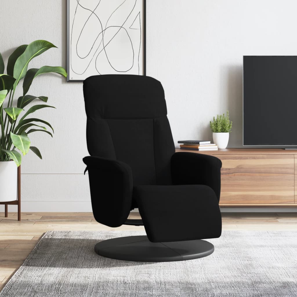 Fauteuil met voetensteun verstelbaar fluweel zwart