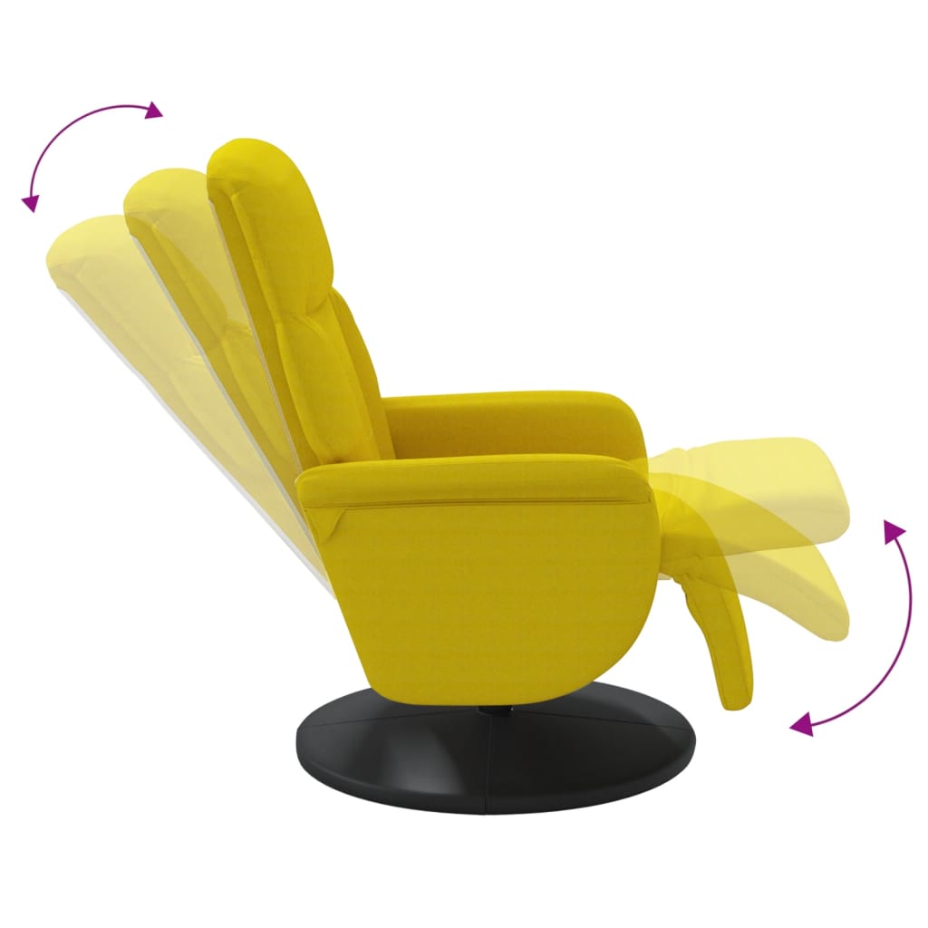 Fauteuil met voetensteun verstelbaar fluweel geel