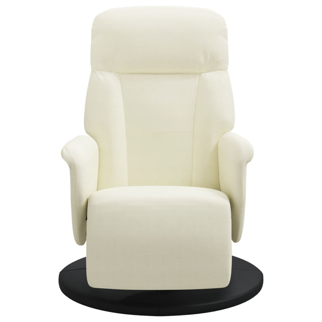 Fauteuil met voetensteun verstelbaar fluweel crèmekleurig