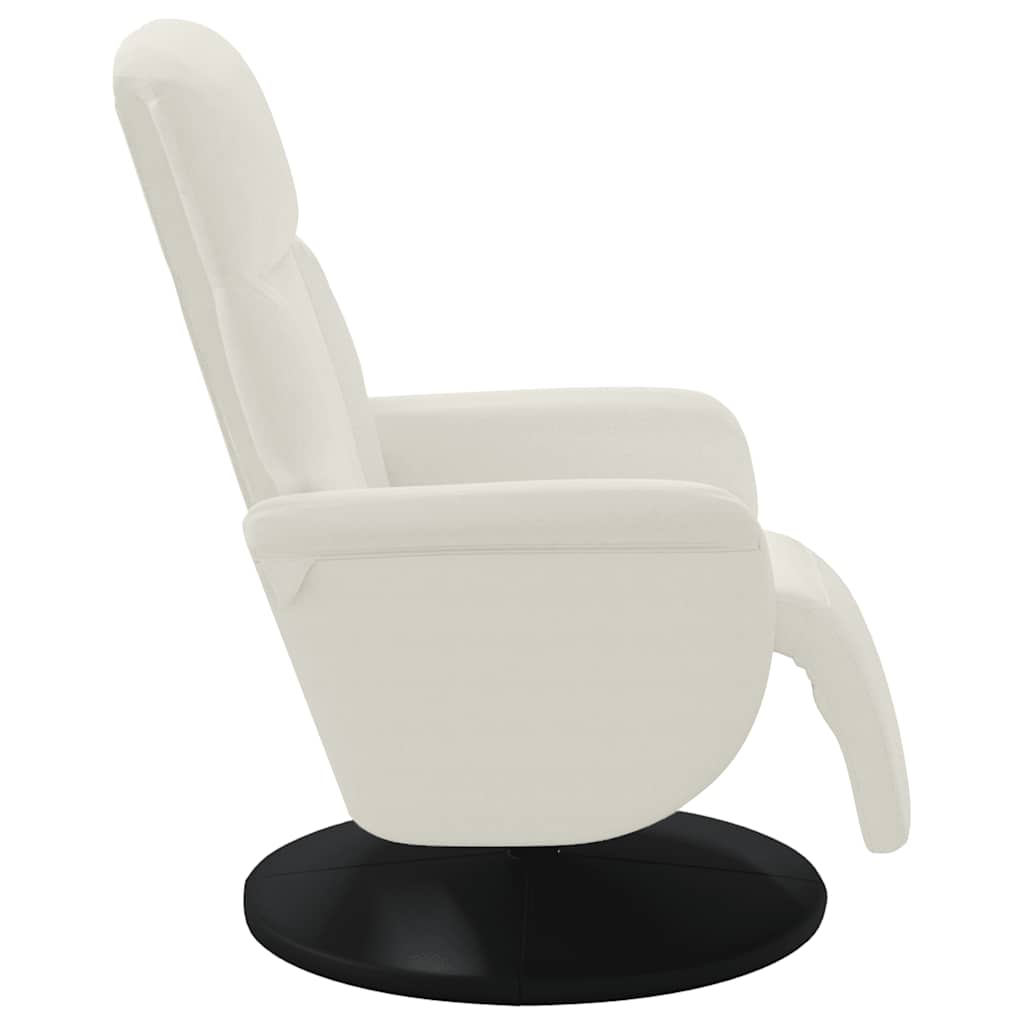 Fauteuil met voetensteun verstelbaar fluweel crèmekleurig