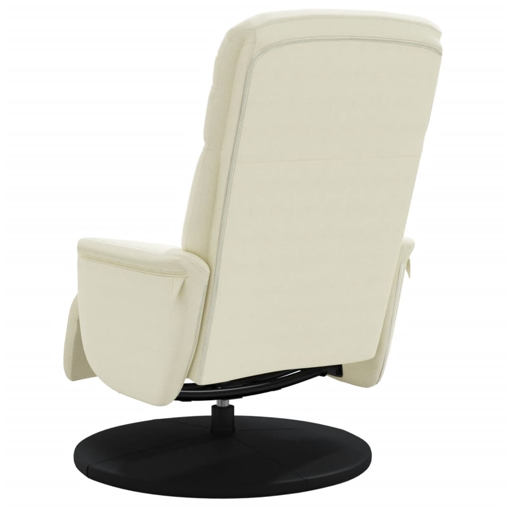 Fauteuil met voetensteun verstelbaar fluweel crèmekleurig