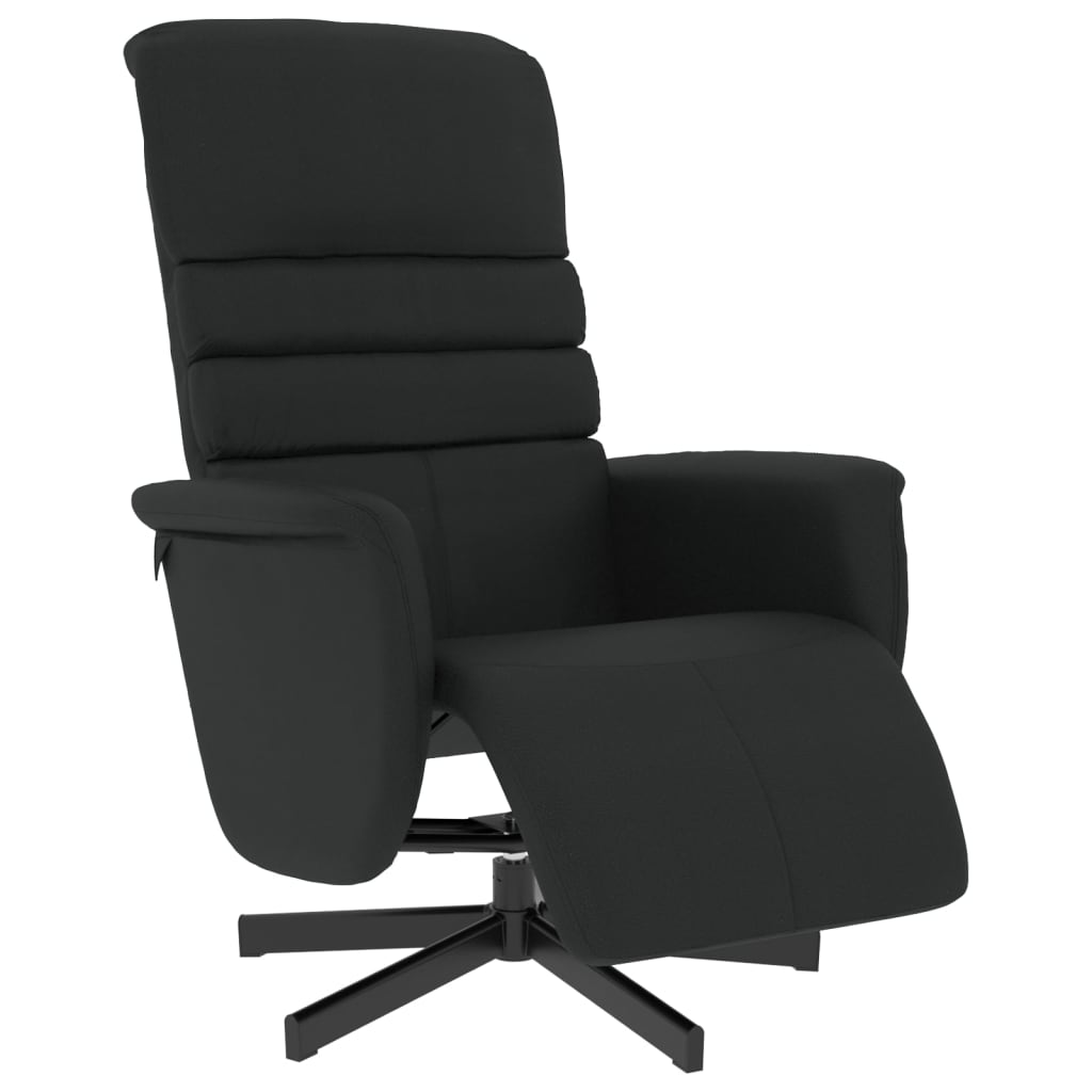 Fauteuil verstelbaar met voetensteun kunstleer zwart