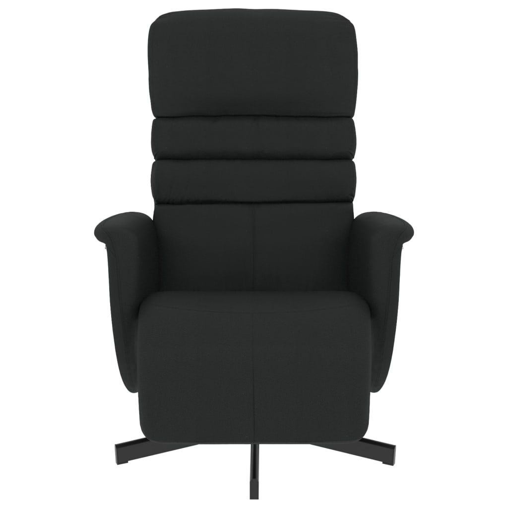 Fauteuil verstelbaar met voetensteun kunstleer zwart