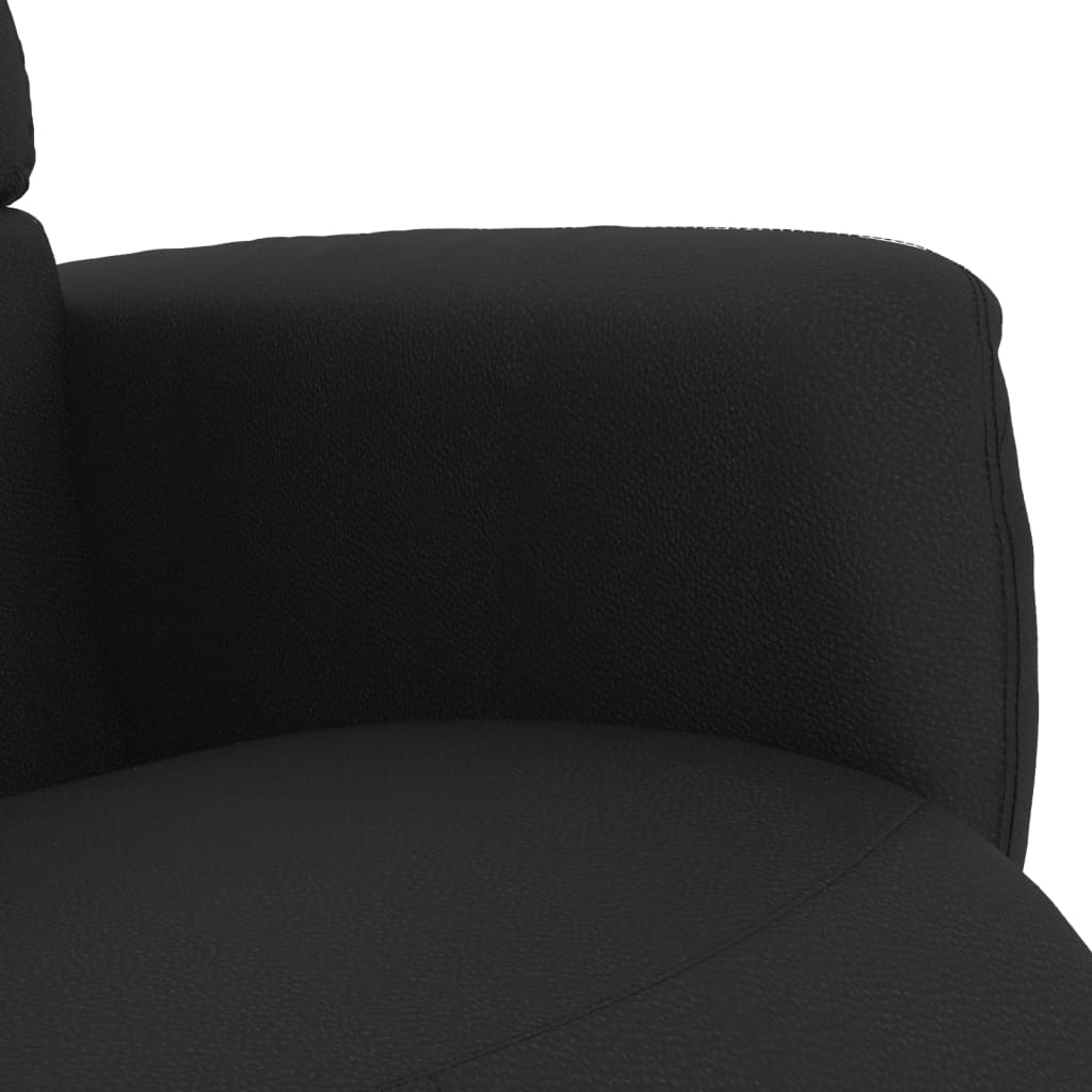 Fauteuil verstelbaar met voetensteun kunstleer zwart