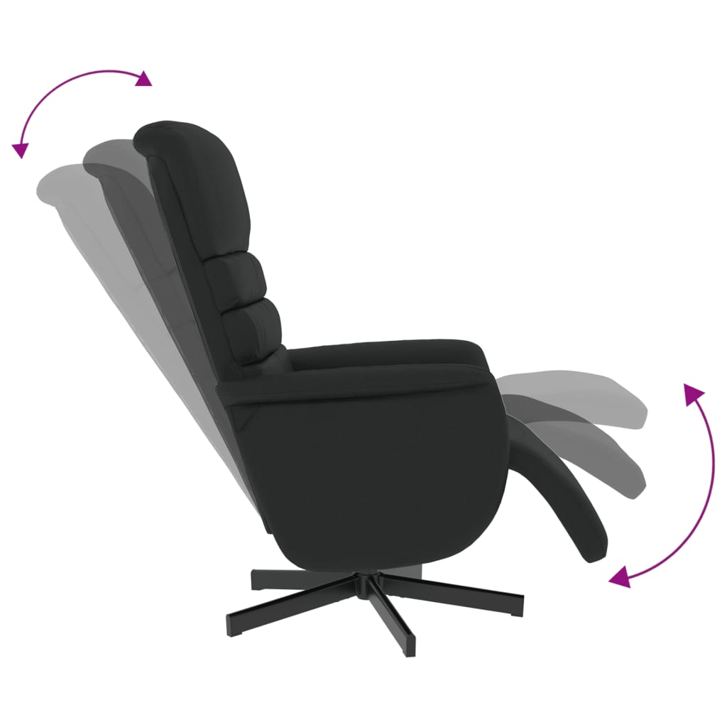 Fauteuil verstelbaar met voetensteun kunstleer zwart