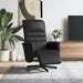 Fauteuil verstelbaar met voetensteun kunstleer zwart