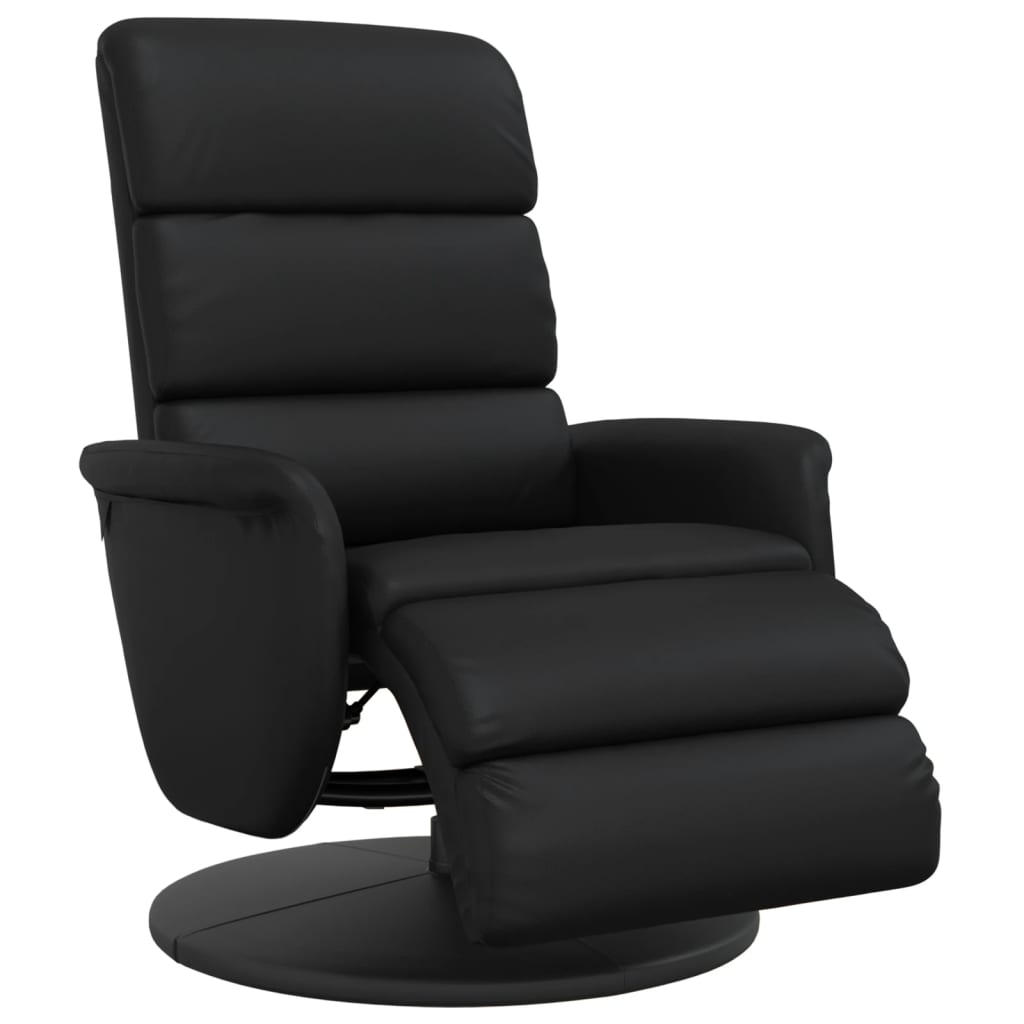 Fauteuil verstelbaar met voetensteun kunstleer zwart