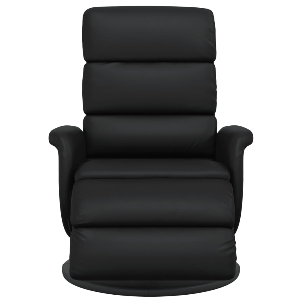 Fauteuil verstelbaar met voetensteun kunstleer zwart