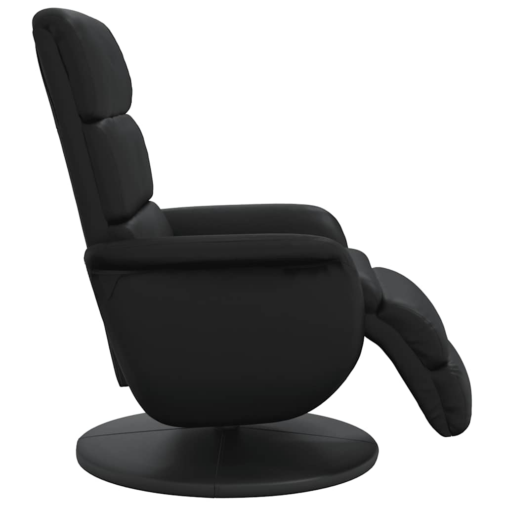 Fauteuil verstelbaar met voetensteun kunstleer zwart