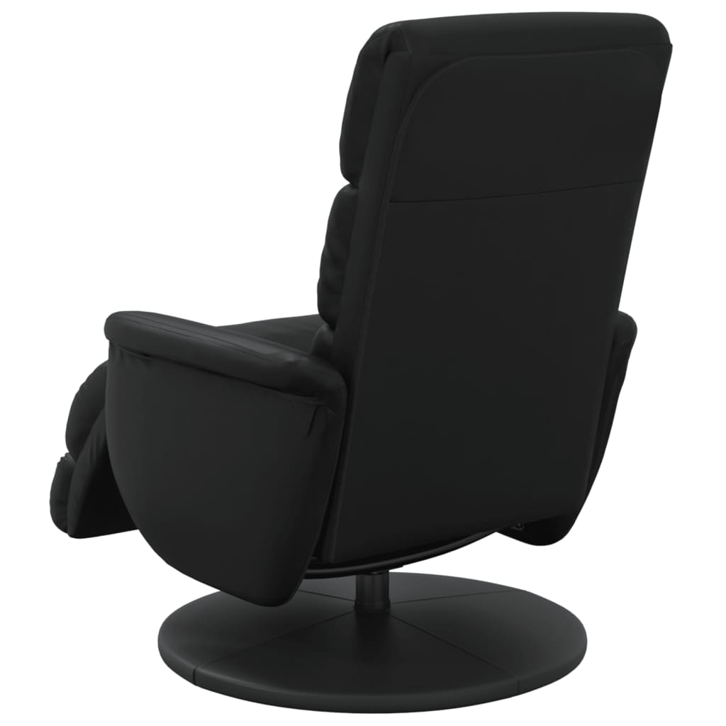 Fauteuil verstelbaar met voetensteun kunstleer zwart
