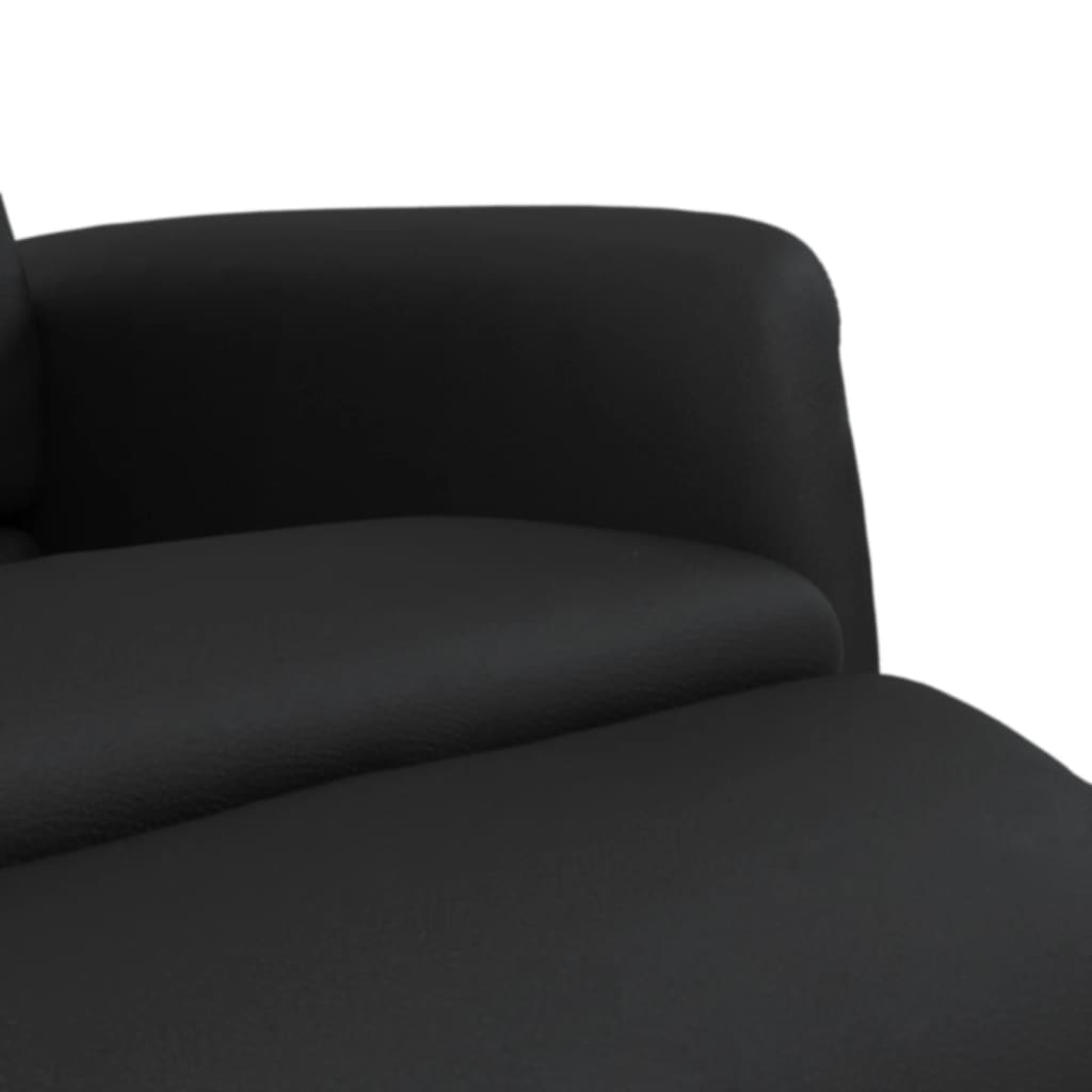 Fauteuil verstelbaar met voetensteun kunstleer zwart