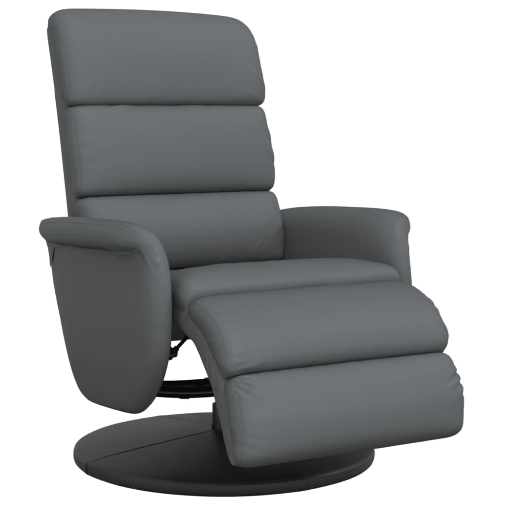 Fauteuil verstelbaar met voetensteun kunstleer grijs