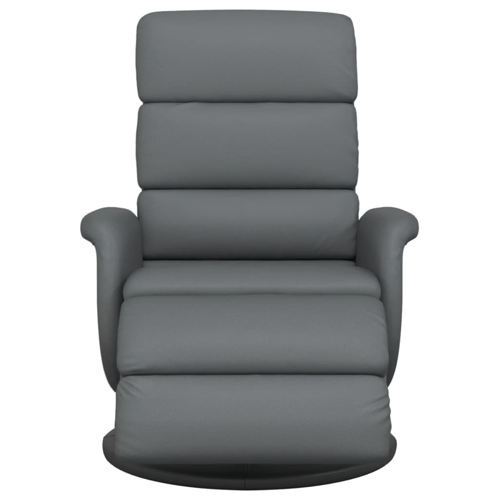Fauteuil verstelbaar met voetensteun kunstleer grijs